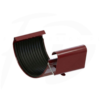 Łącznik rynny stalowy ∅ 125 firmy KROP kolor czerwony